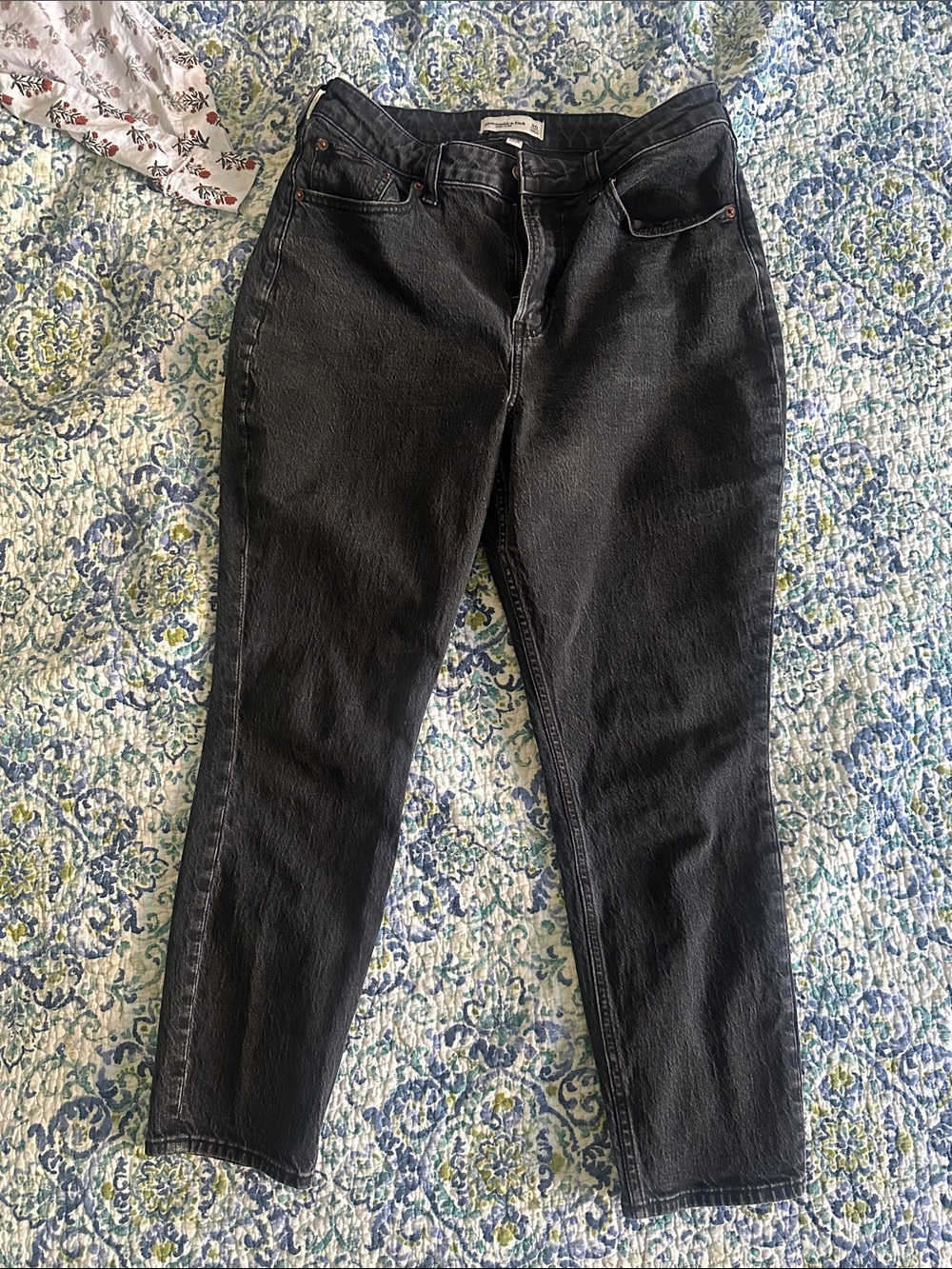 Abercrombie & Fitch Curve Love High Rise Modern Skinny Jean Black 30 S Short